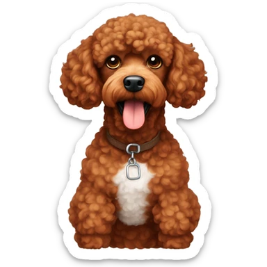 A reddish brownish german poodle sticker
