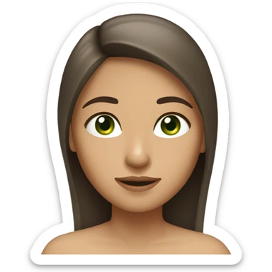 light skin mexican girl with green eyes and long straight brown hair sticker