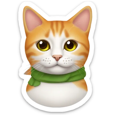 Gato color naranja tierno ojos verde con una mancha café en la nariz sticker