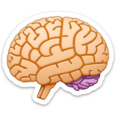 Flat emoji style, simple shapes, bold outline, minimal details, centered, white or transparent background, modern Unicode emoji look. A brain and a loading bar which is filling underneath sticker