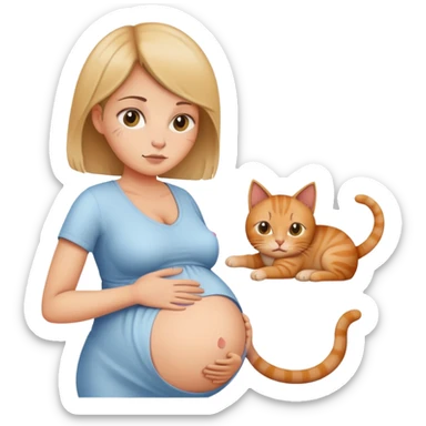 gravida doente com gato sticker