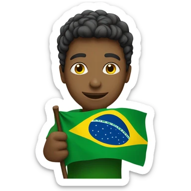 a person hug a brazil flag sticker