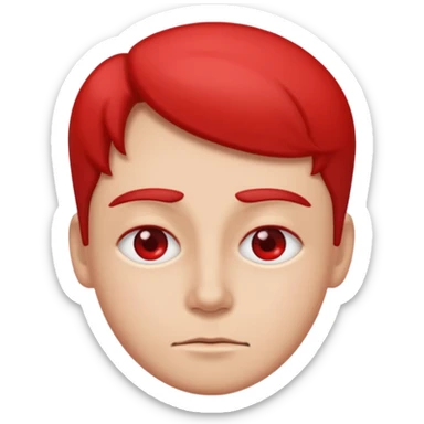 Crea un emoji kn los ojos ojos rojos, achinados sticker