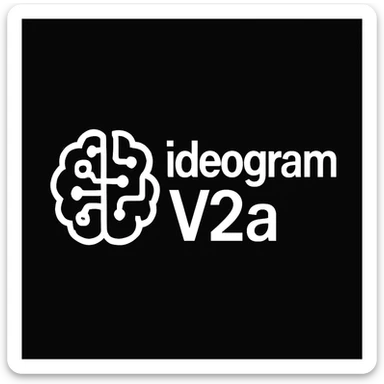 recreate this logo with text of "ideogram V2a", MAKE IT FIT IN SQAURE  sticker