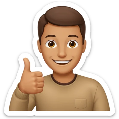 Stomach happy with thumbs up sticker