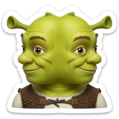 Shrek with 2 heads sticker