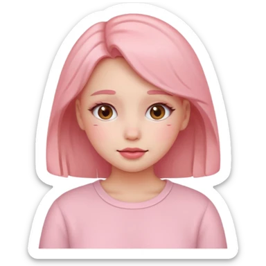 “Emoji girl, soft girl aesthetic, pink blush sticker
