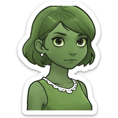 A girl wearing a dress sticker