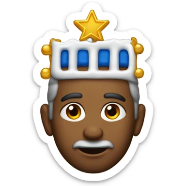 A Jewish guy with one dangly menorah earring sticker