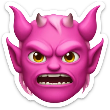 Pink demon emoji  sticker