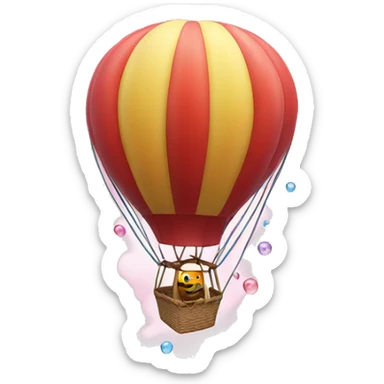 Hot air balloon with bubbles  sticker