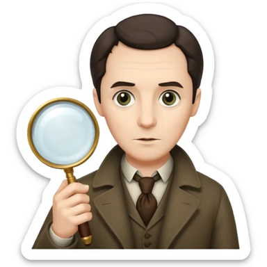sherlock holmes holding magnifying glass sticker