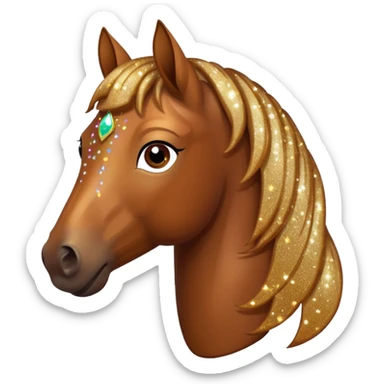 Brown horse with glitter in its hair sticker