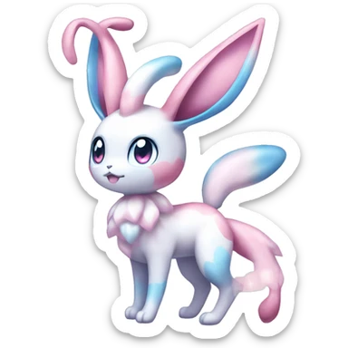 Kawaii Gorgeous Beautiful Shiny Sparkly Sylveon-Pokémon full body sticker