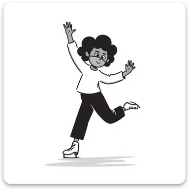 a figure skater girl wearing a moisturizing face mask sticker