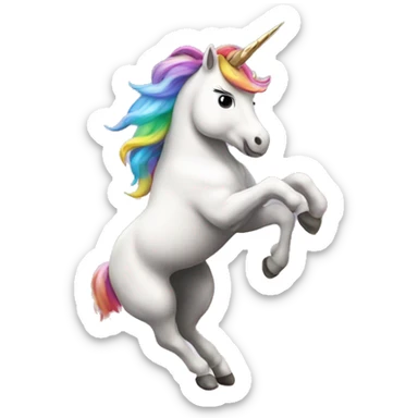 unicorn jumping rainbow sticker