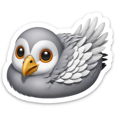 a bird which has died and is lying on its back with cartoon x's in the eyes sticker