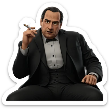 smoking man in formal attire sticker