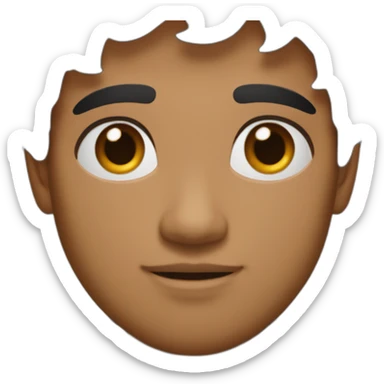 A Sri Lankan young guy with curved nose, black hair, brown eyes, little beard sticker