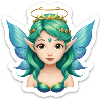 Pretty mermaid with fairy wings and elf ears sticker