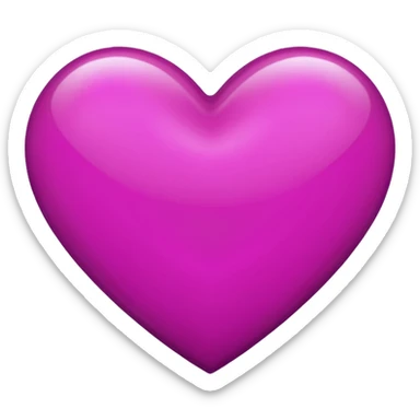 deep magenta love heart sticker