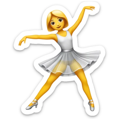 Humanless emoji of Contemporary Dance: The icon should convey the energy and creativity of contemporary dance through symbols and visual elements. bright modern clothing, movement lines, and stage lighting like spotlights.  Transparent background. sticker