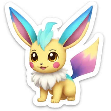 Colorful Kawaii Eeveelution-Cute-Pokémon-fusion full body sticker