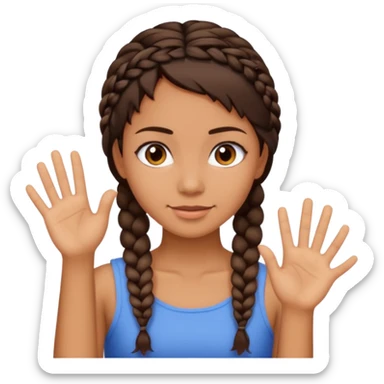 Mujer morena pelo corto con trenza diciendo ok sticker