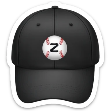 baseball cap with a simple logo on the front panel sticker