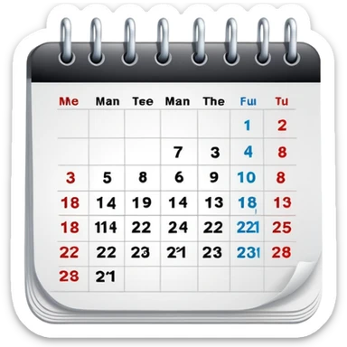 simple calendar with 2 to 3 marked dates symbolizing moderate admin workload sticker