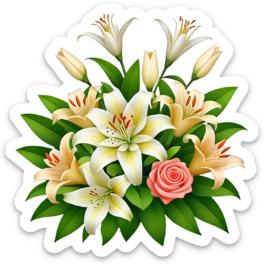 Big bouquet of Lilis jasmine and roses sticker