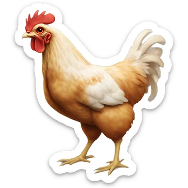 chicken loking at you like ur dum sticker