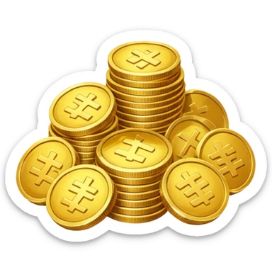 lots of coins, chinese sticker