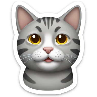 Sleepy grey tabby cat  sticker