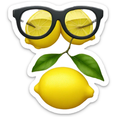 Lemon with a pair of glasses and nothing else sticker