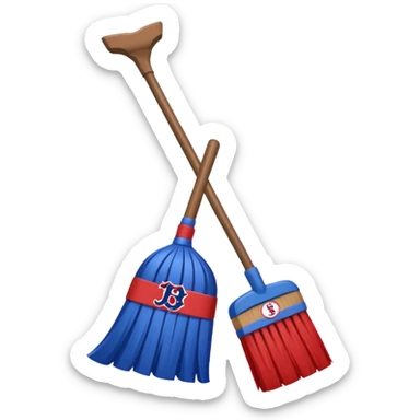 Una escoba con el logotipo de los red Sox sticker