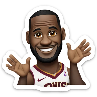 Lebron James waving his hands sticker