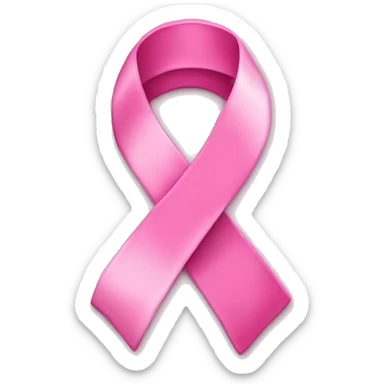 Pink breast cancer awareness ribbon sticker