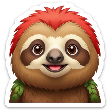 paresseux avec un crete rouge sticker