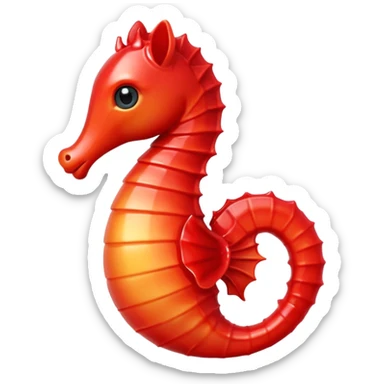 seahorse emoji, playful and cute, apple style sticker