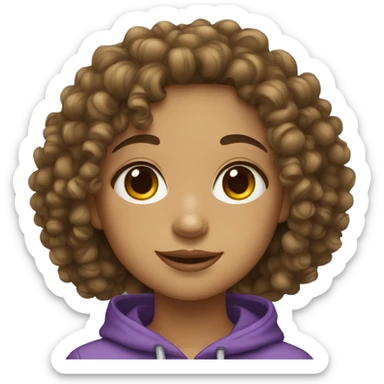 Curly hair lightskin teenager girl sticker