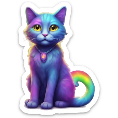Galactic Neon Rainbow Cat God Full Body sticker
