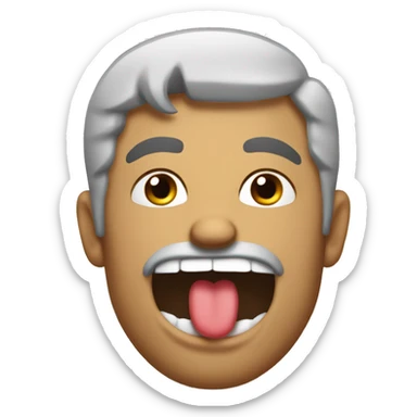 facing right of mad Australian dad lines coming out in his mouth sticker