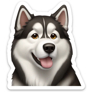 alaskan malamute dog, black, brown and white sticker