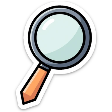 decorative magnifying glass sticker