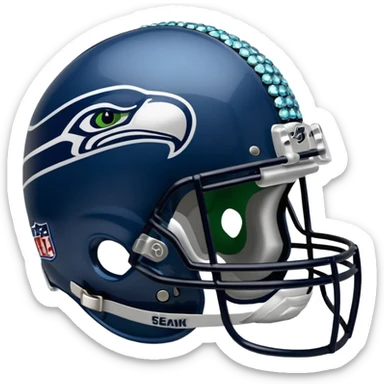 NFL Seahawks helmut with diamond bling  sticker