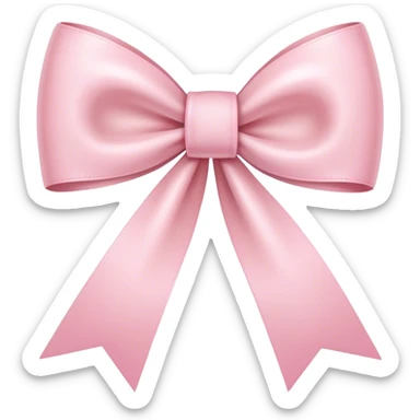 light pink ribbon bow sticker