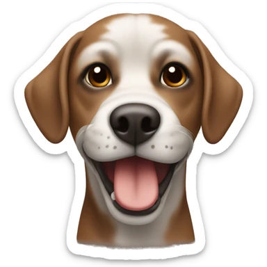 Black mouth cut dog breed with brown fur color sticker