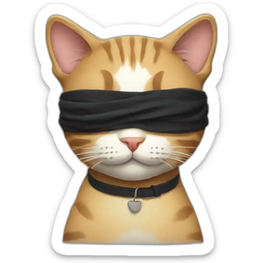 Cat with blindfold sticker