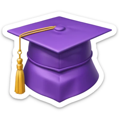 purple graduation hat 3d emoji sticker